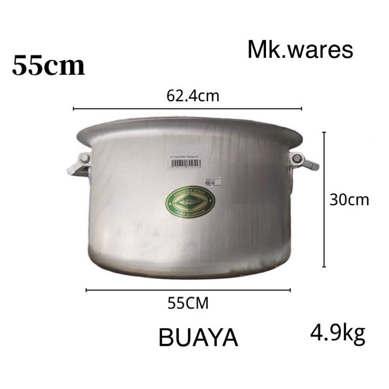 High Quality Pure Aluminium (Buaya) Periuk Tebal