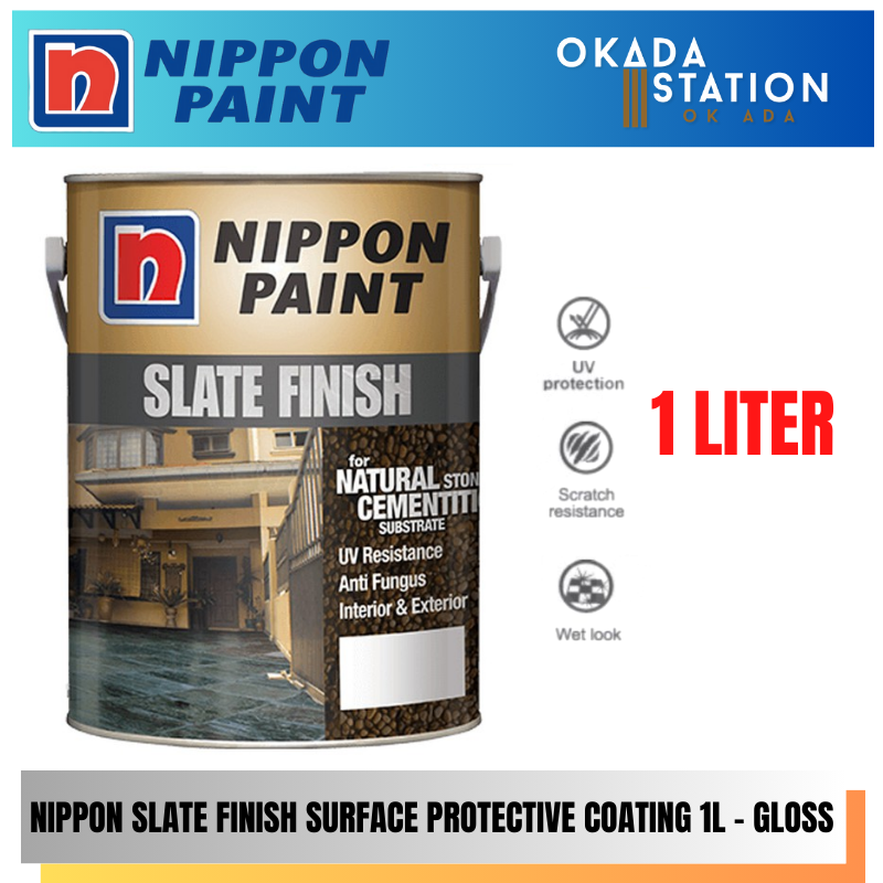 Nippon Paint / 1L / 1 Liter / Interior Paint / Exterior Paint / Slate Finish Gloss / Oil Based / Gloss Paint / Cat Dalaman / Cat Luaran / Cat Minyak / Cat Kilat / Cat