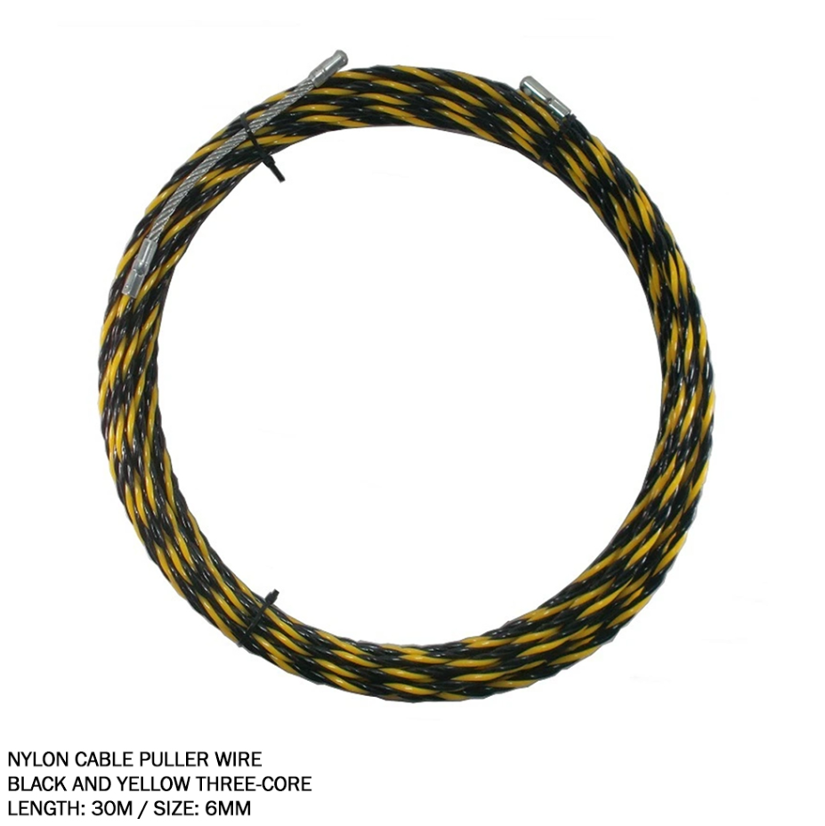 RANDOM NYLON CABLE PULLER WIRE BLACK AND YELLOW 3-CORE (30M*6MM)