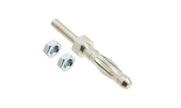 Fluke PJKPL 72918 4mm Plug W/ Threaded M3 Stud, 2 Nuts; 12mm (0.5in) Stud Length,10/pkg