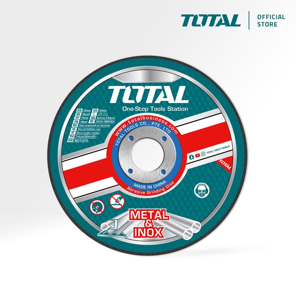 TOTAL ABRASIVE METAL CUTTING DISC FOR METAL & INOX (76MM/3"/BORE 10MM/THICKNESS 1.2MM) FLAT CENTER TAC30176