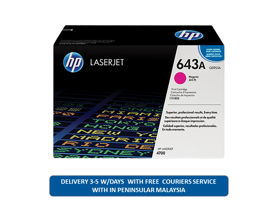 HP 643A Magenta Original LaserJet Toner Cartridge (Q5953A)