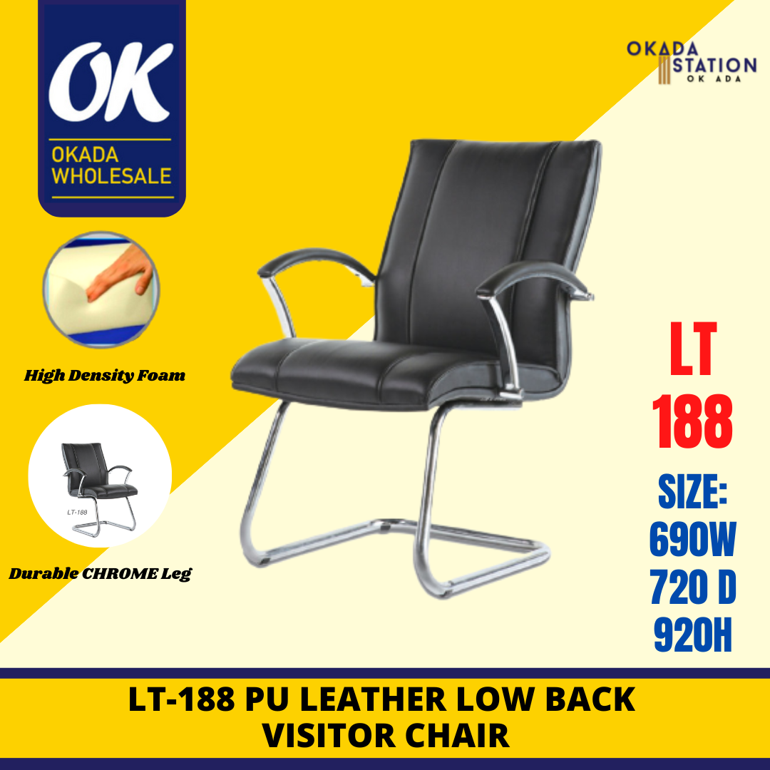 Sagittarius LT-188 ERGONOMIC VISITOR CHAIR - FULL LEATHER / OFFICE CHAIR / VISITOR CHAIR / FULL LEATHER CHAIR / ERGONOMIC OFFICE CHAIR / LEATHER CHAIR / EROGONMIC CHAIR / LT-188 / CHAIR