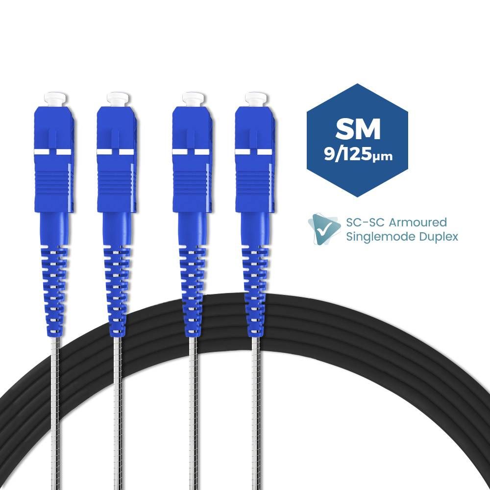 SC-SC SINGLEMODE OUTDOOR DUPLEX ARMOURED ANTI-RODENT FIBER OPTIC PATCH CABLE