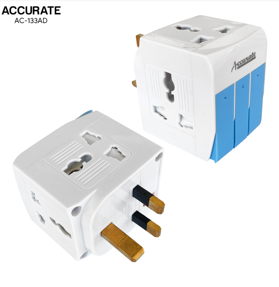 ACCURATE 3-WAY MULTI ADAPTOR WITH SWITCH & NEON (AC-133AD)
