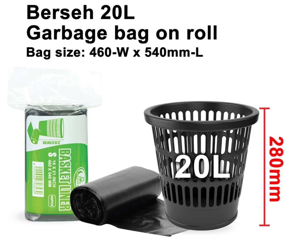 NA Plastik sampah pelbagai saiz