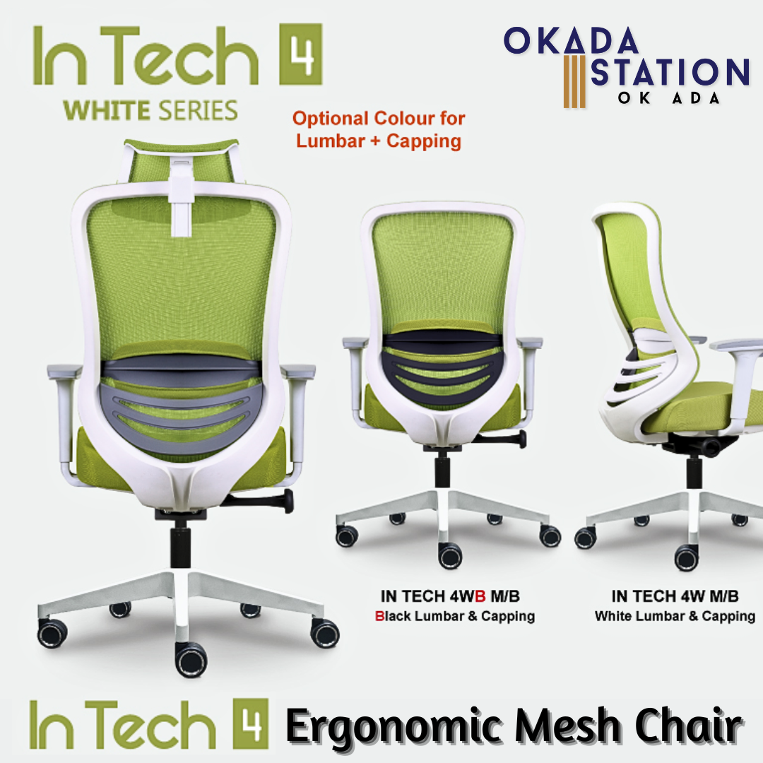 CLASSIC CHAIR IN TECH 4 ERGONOMIC OFFICE MESH CHAIR WITH PP LEG - ALL SIZE (FABRIC) / CLASSIC CHAIR / MESH SERIES / IN TECH 4 SERIES / ERGONOMIC OFFICE CHAIR / MESH CHAIR / ERGONOMIC MESH CHAIR / OFFICE CHAIR / CHAIR / IN TECH 4