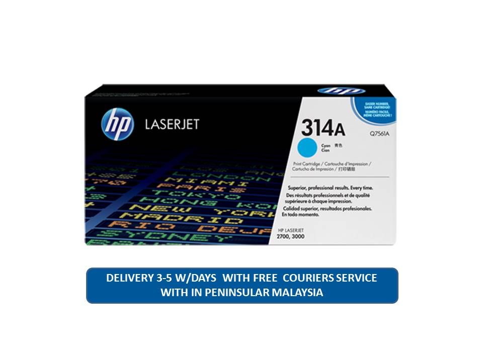 HP 314A Cyan Original LaserJet Toner Cartridge (Q7561A)
