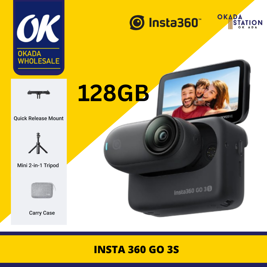 INSTA 360 GO 3S DIGITAL CAMERA / INSTA360 ACTION CAMERA 128GB WITH INVISIBLE STICK