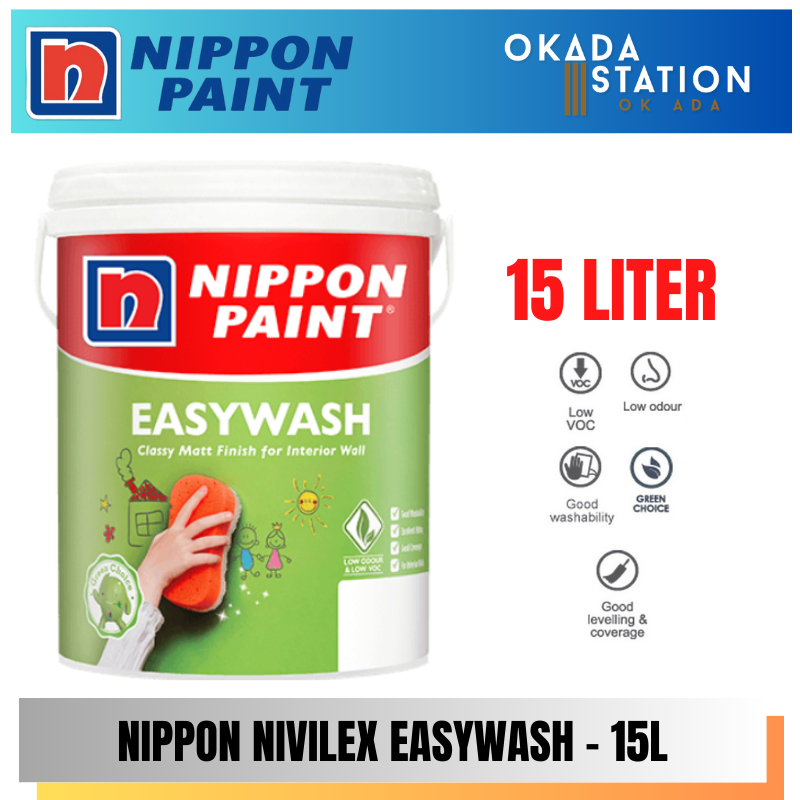 Nippon Paint / 15L / 15 Liter / Interior Paint / Nivilex EasyWash / Water Based / Cat Dalaman / Cat Air / Cat