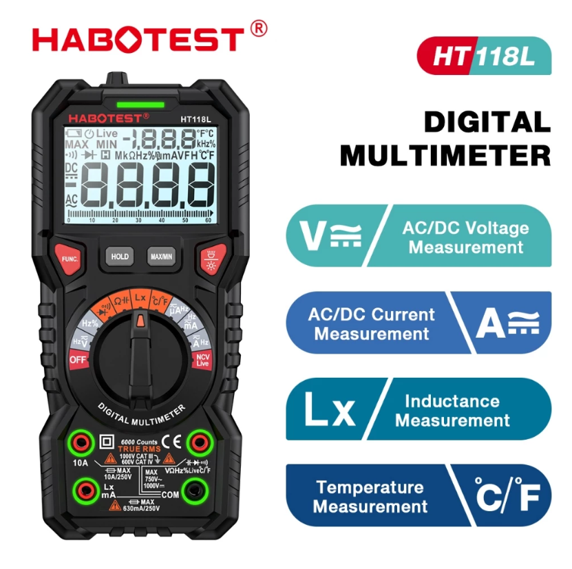 HABOTEST HT118L DIGITAL MULTIMETER 1000V AC/DC