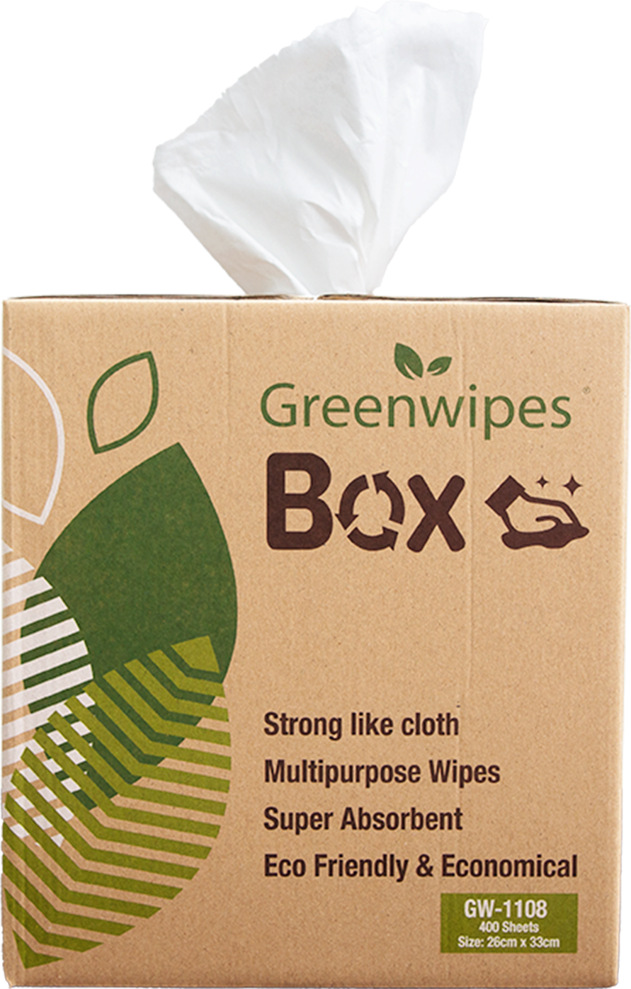 GREENWIPES® BOX GW-1108 INDUSTRIAL MULTI-PURPOSE WIPES 2600 SHEETS/BIG BOX 1ctn/6box