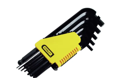 ALLEN HEX KEY SET (INCH) 1/16" - 3/8" STANLEY 69-257 L/ARM IMP 12 PCS