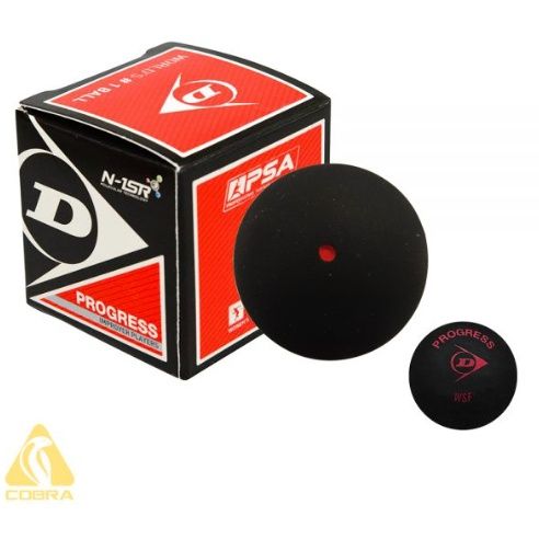 DUNLOP PROGRESS SQUASH BALL (SINGLE RED DOT)