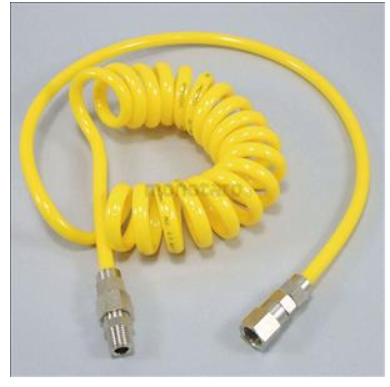 spiral tubing c/w coupler male and female 12mm (d) x 5 meter (l) - yellow