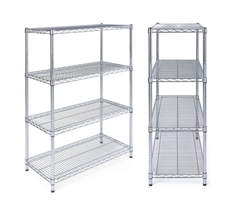 STOCKY CHROME WIRE SHELF RACKING 4 TIER