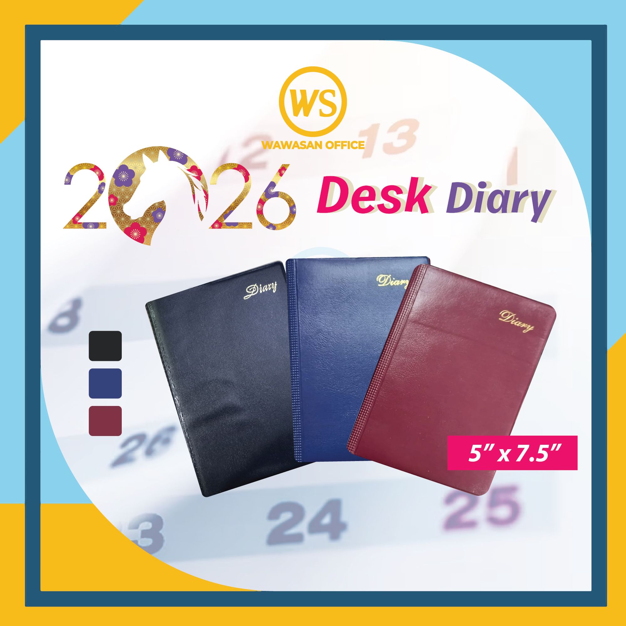 No Branded Diary 2026 Diary Book 5"x7.5" / 2026 Diary Planner / Buku Diari 2026 / Management Diary / Buku Diary