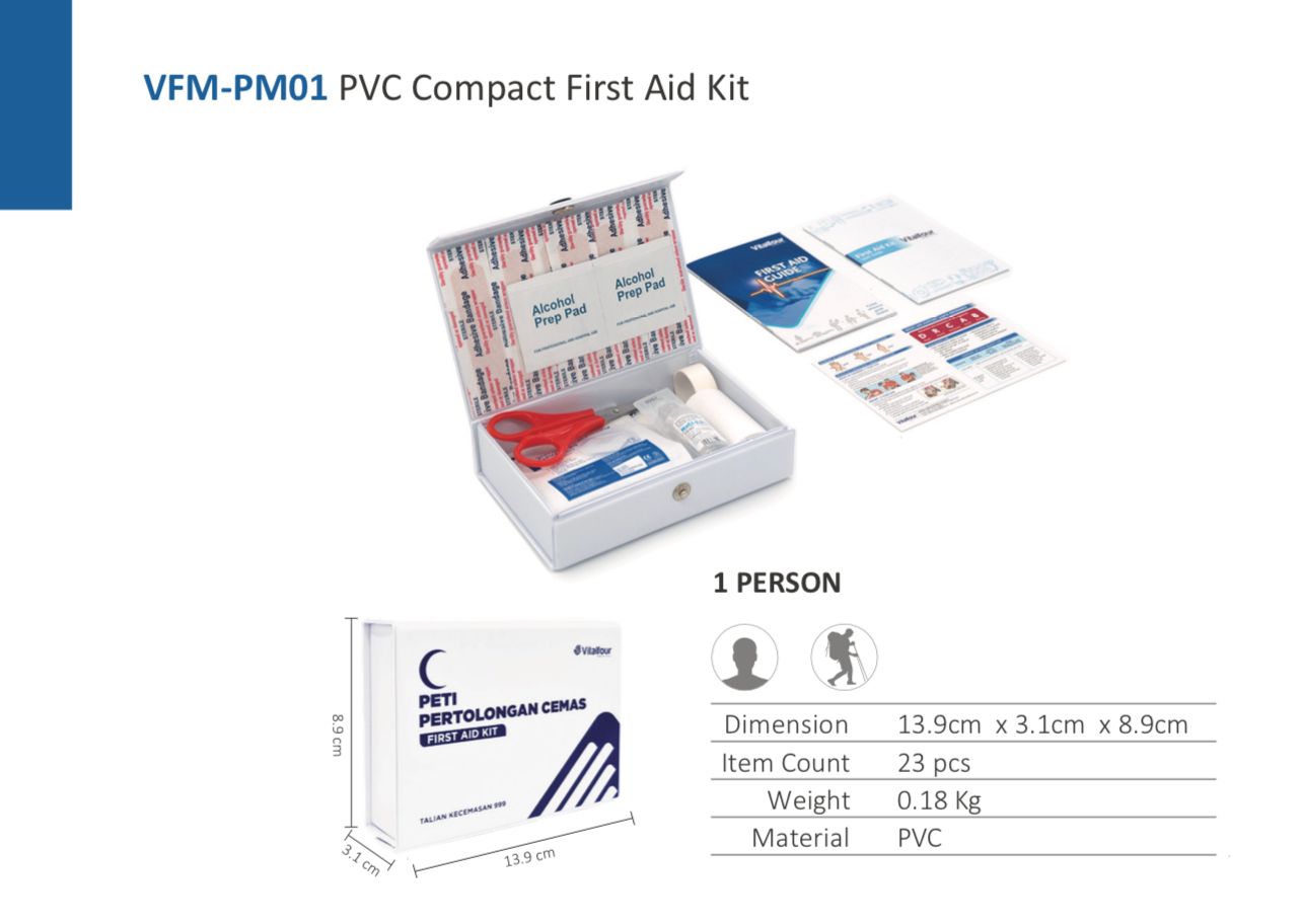VTL First Aid Kit PVC suitable for 1 person