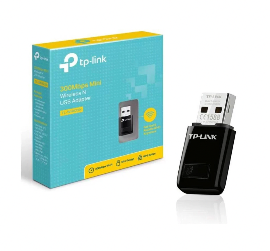 TP-Link TL-WN823N Mini Wireless N USB Adapter WPS Button 300mbps