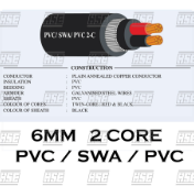 6MM X 2C ARMOURED CABLE COPPER MULTICORE CABLE (ARMOURED) 6mmsq X 2C