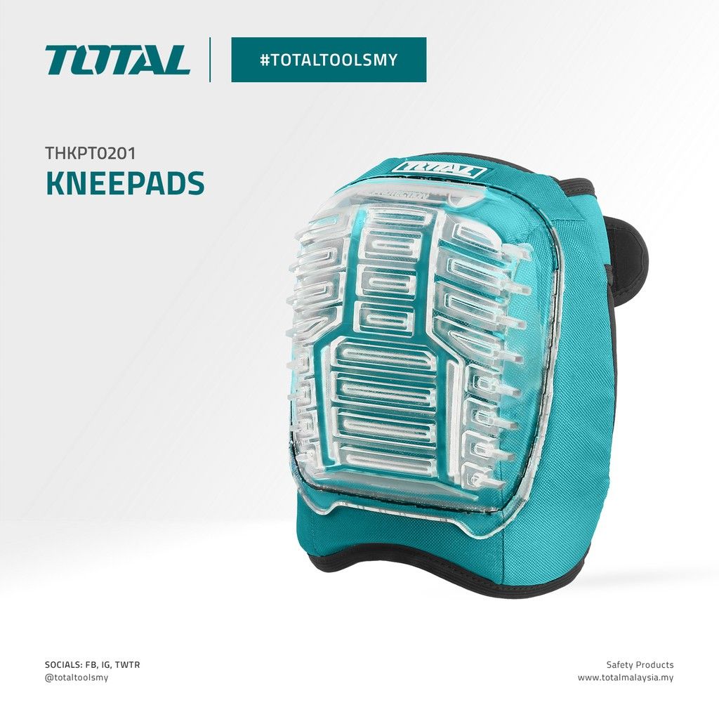 TOTAL KNEEPADS ONE PAIR FOR LEFT AND RIGHT KNEE PROTECTOR WITH DOUBLE VELCRO STRAPS (215MM X 180MM) THKPT0201