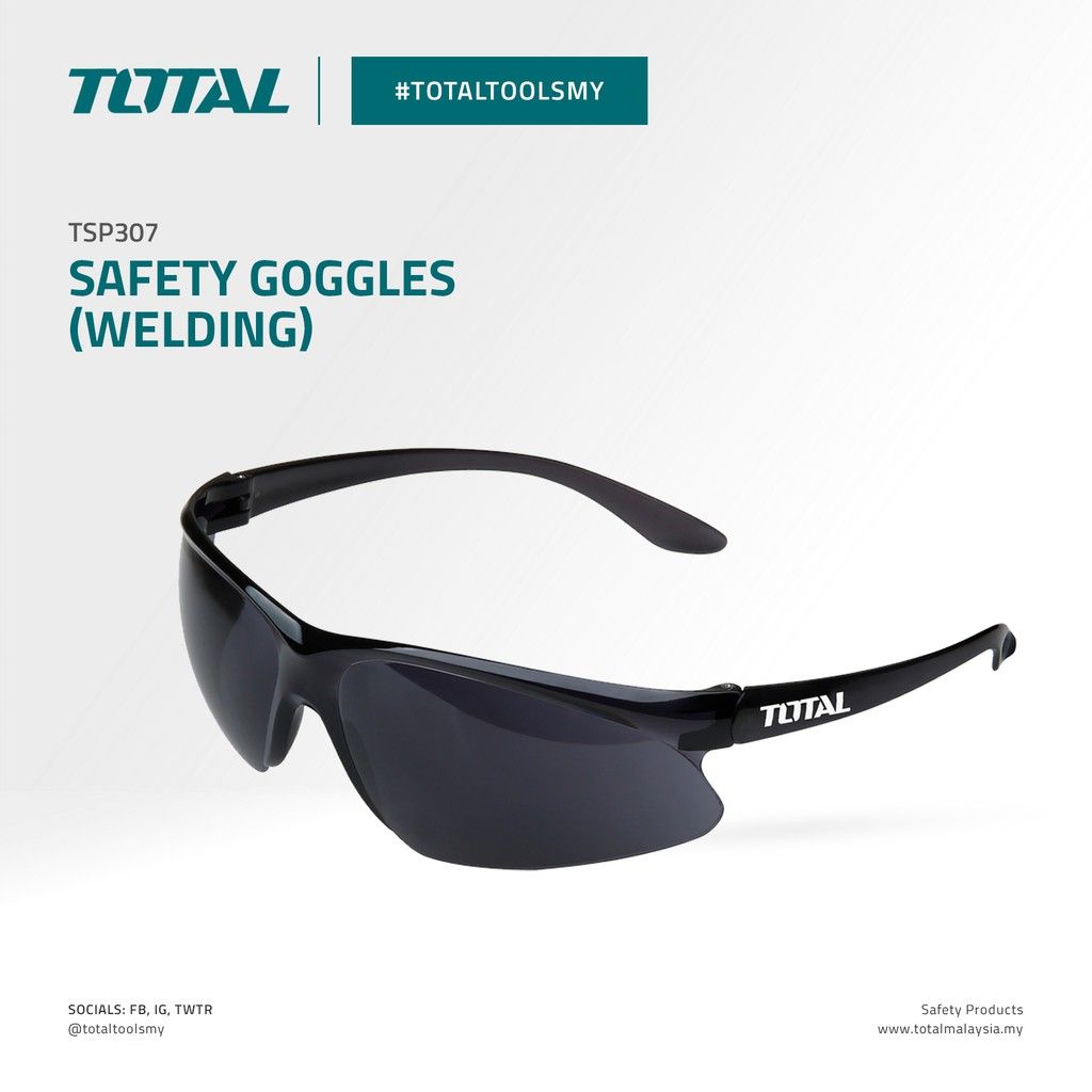 TOTAL DARK SHADE LEVEL 8 SAFETY GOGGLES FOR WELDING TSP307