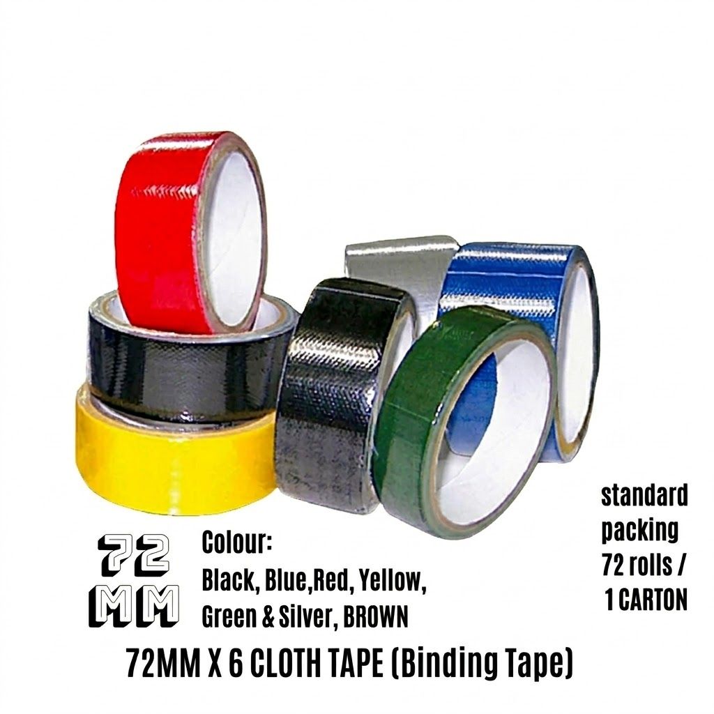 72MM BINDING TAPE (CLOTH TAPE) -ALL COLOUR / Okada / Binding Tape / Tape / Cloth Tape / Okada 72mm Binding Tape