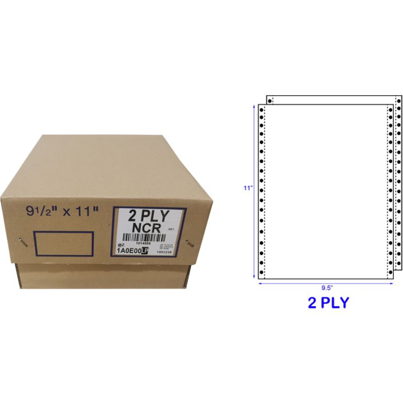SONOFORM 9.5? X 11? A4 2 PLY NCR BLANK COMPUTER FORM (1000 FANS) (55GSM)