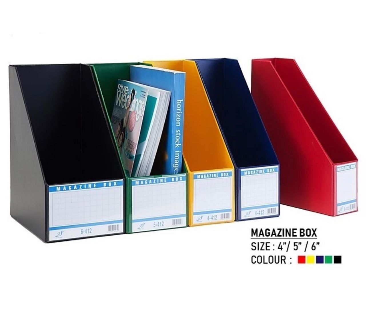 File Magazine Box / Magazine Holder PVC (6inch)