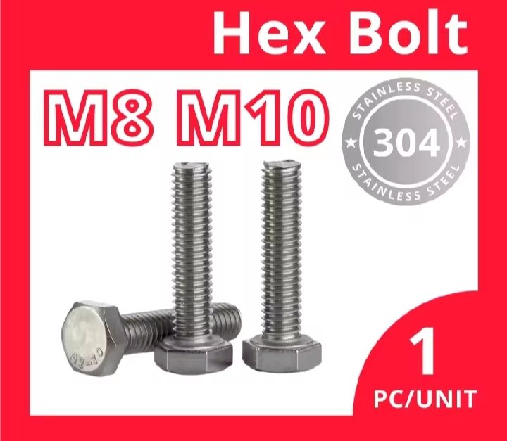 SUS 304 HEXAGON BOLT M8 VARIOUS LENGTH