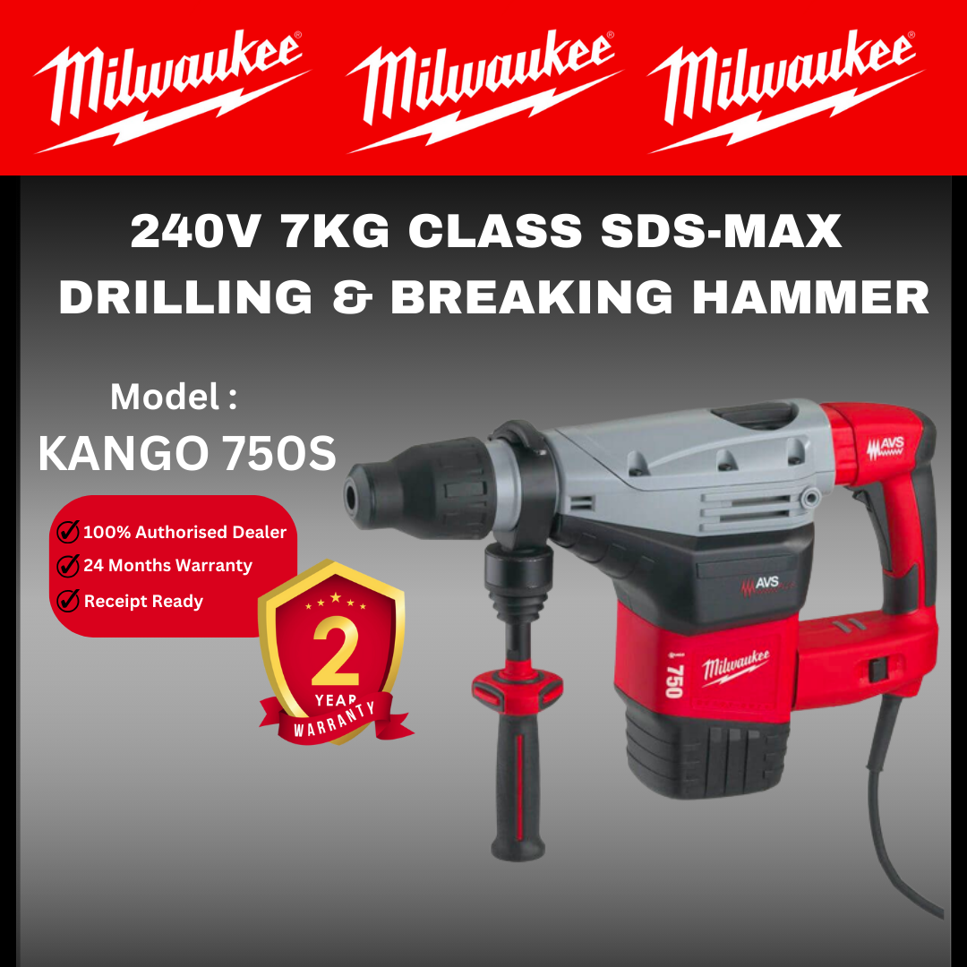 Milwaukee Kango 750S SDS-MAX DRILLING & Breaking Hammer / Milwaukee Breaking Hammer / Heavy Duty Rotary Hammer / Demolition Hammer / MILWAUKEE DRILL