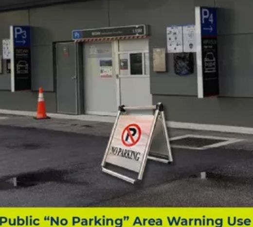 No Parking Safety Stainless Steel Foldable Sign Board - No Parking