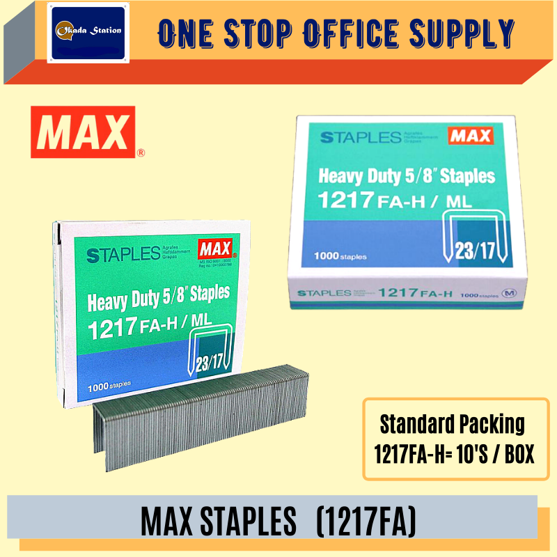 MAX HEAVY DUTY STAPLES NO.1217 FA-H / Max / Staples / NO.1217 / Max Bullet / Stapler Refill / Ubat Stapler / Max Heavy Duty Staples