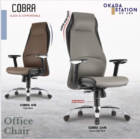 COBRA ERGONOMIC OFFICE CHAIR / CLASSIC CHAIR / CORBA SERIES / COBRA EXECUTIVE CHAIR / PU LEATHER / FABRIC / HIGH BACK / MEDIUM BACK / LOW BACK / VISITOR / OFFICE CHAIR / COBRA