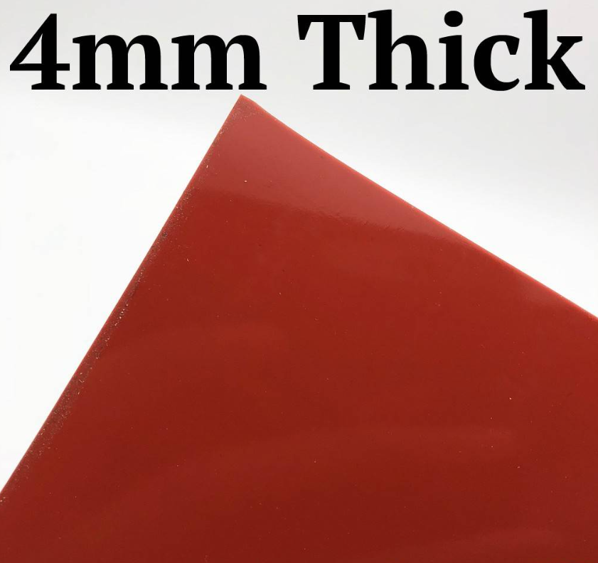 RED SILICONE RUBBER SHEET 4MM THICK HIGH TEMPERATURE
