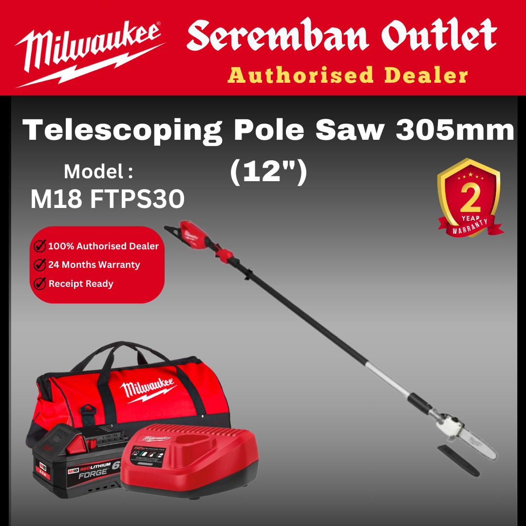 Milwaukee M18 Pole Saw / M18 FTPS30 / Telescoping Pole Saw 305mm / Chainsaw / Long Chainsaw / Chain saw