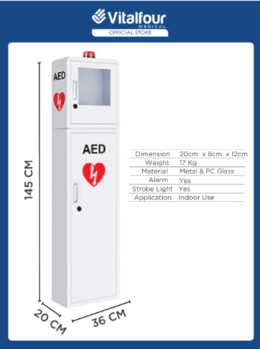 VITALFOUR FLOOR STANDING AED CABINET
