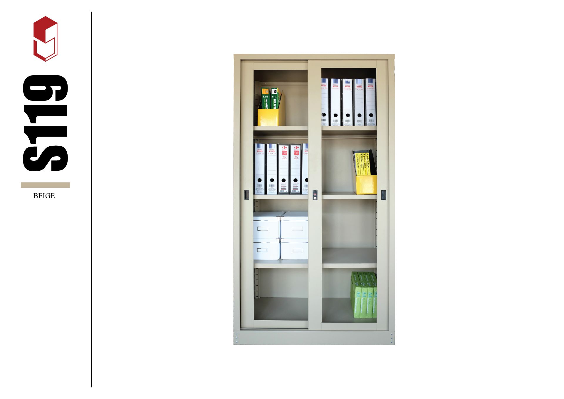 OFIS FULL HEIGHT CABINET GLASS DOOR SLIDING (OF-S119)