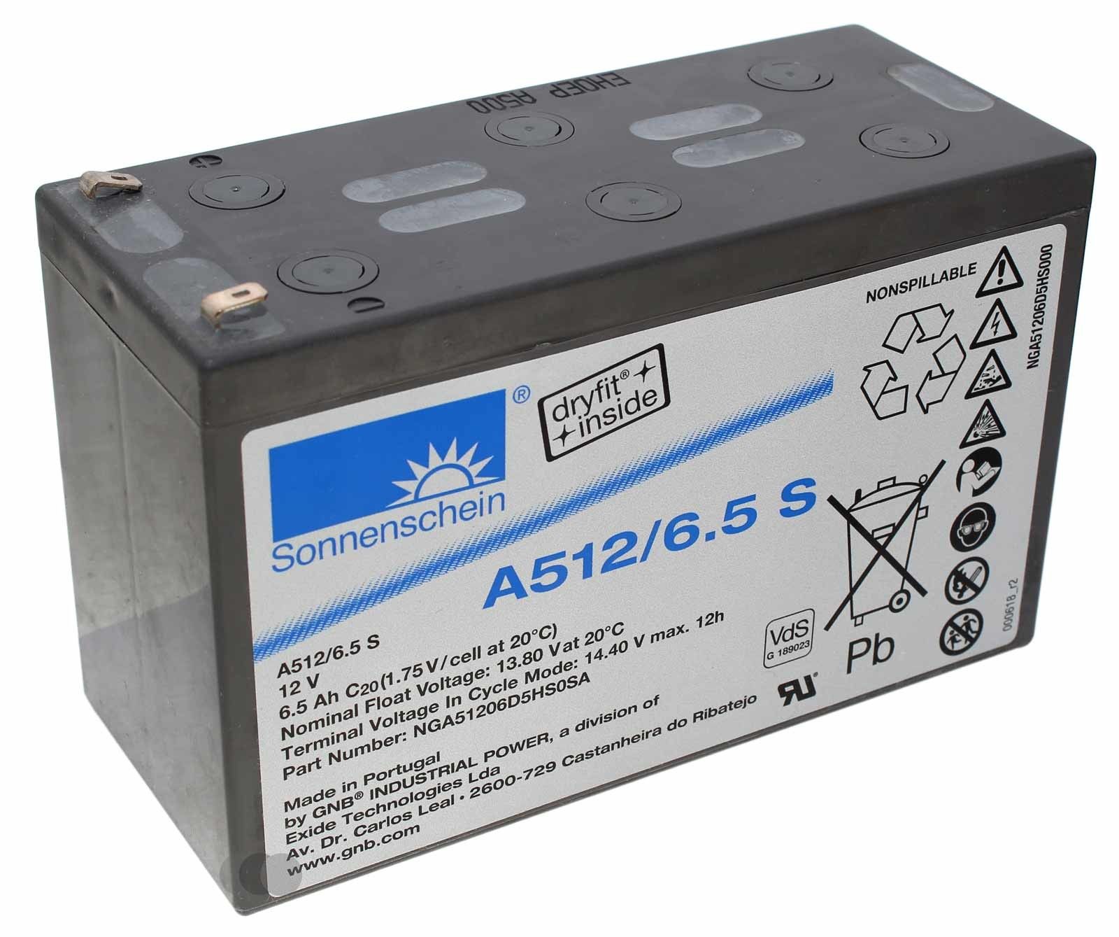 Sonnenschein *Sonnenschein 12V NGA51206D5HS0SA Sealed Lead Acid Battery - 6.5Ah
