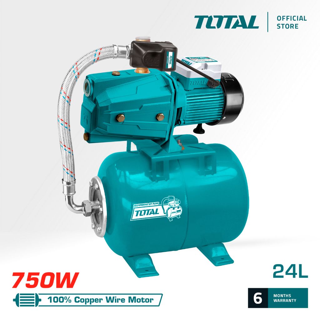 TOTAL AUTOMATIC SELF-PRIMING JET PUMP COPPER WIRE MOTOR STAINLESS STEEL IMPELLER & HOSE (750W/1.0HP) TWP47506