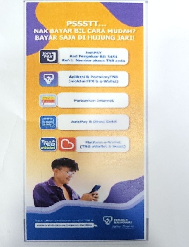 Banting Bayar Bil Cara Mudah Berukuran 2kaki x 6kaki