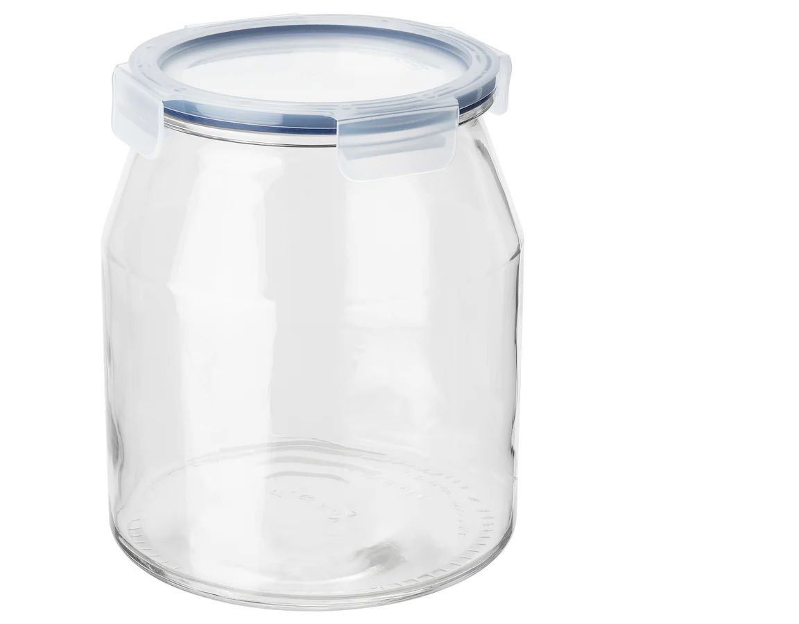 - Glass jar with lid, 3.3l