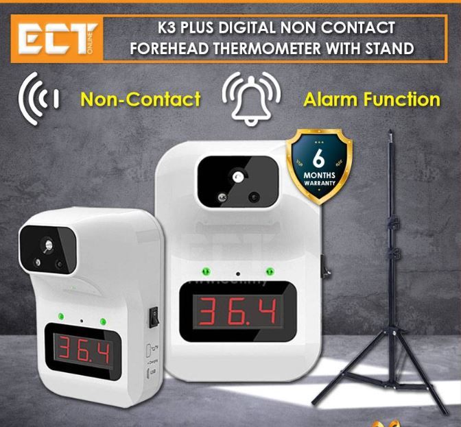 K3 PLUS GIGITAL FOREHEAD INFRARED THERMOMETER TEMPERATURE MEASUREMENT WITH STAND