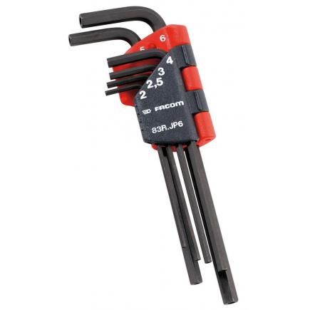 Facom 83R.JP6 6 piece Hex Key Set, L Shape 2mm