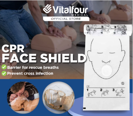 VITALFOUR CPR FACE SHIELD (36'S/ROLL) FOR CPR TRAINING