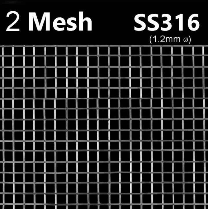 STAINLESS STEEL WIRE MESH SS 316 NETTING 2 MESH SS316 WELDED FILTRATION GRILL SHEET 1.2MM WIRE DIAMETER