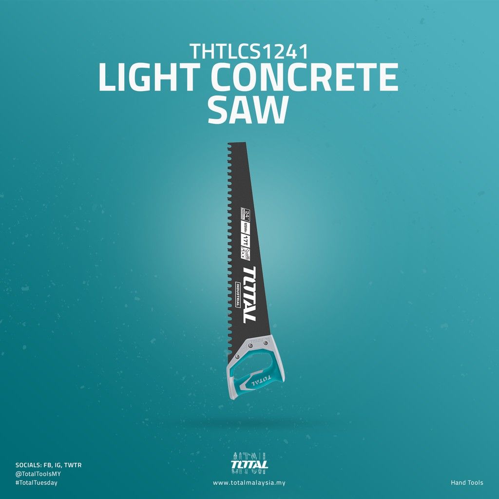 TOTAL LIGHT CONCRETE SAW SPRING STEEL & TUNGSTEN TEETH (24"/17 TPI/65 MANGANESE) THTLCS1241