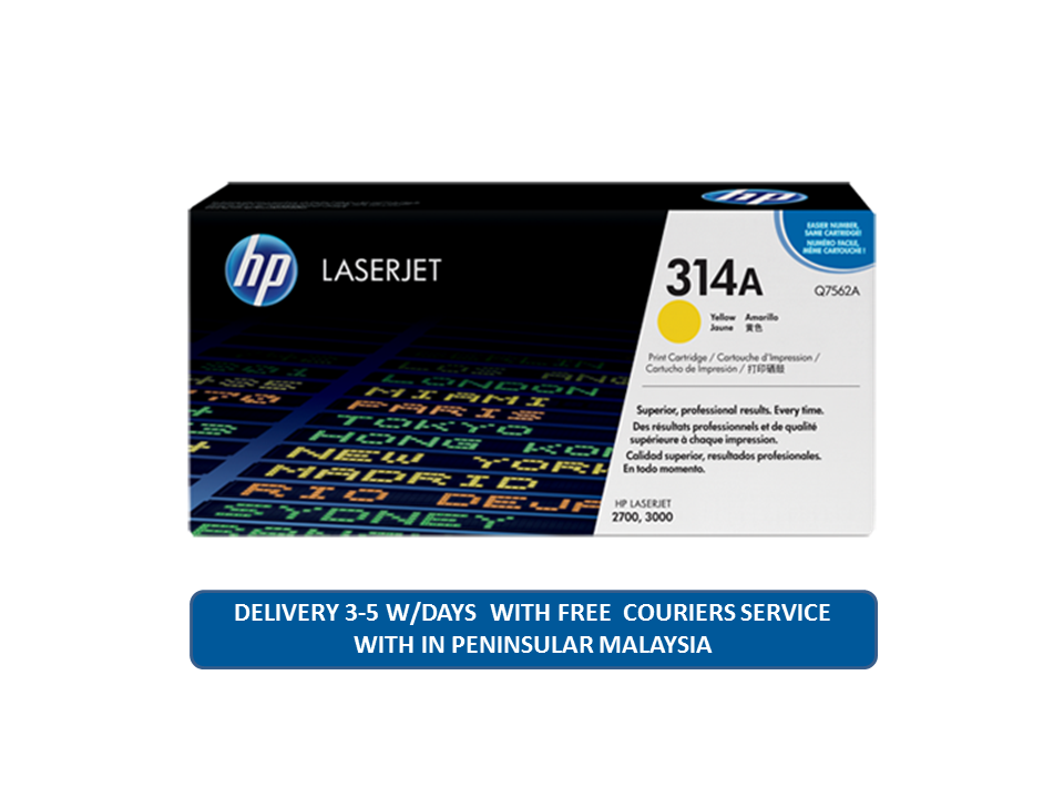 HP 314A Yellow Original LaserJet Toner Cartridge (Q7562A)