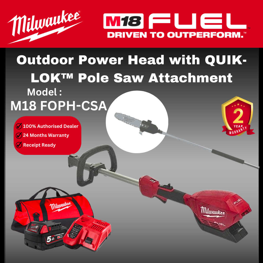 Milwaukee M18 Outdoor Power Head With QUIK-LOK Chainsaw / FOPH-CSA / Milwaukee Chainsaw / Milwaukee Extended Chainsaw / Extend Chainsaw