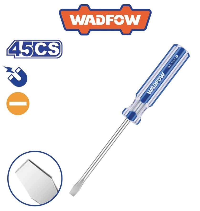 WADFOW SL3X75MM, SL5.5X100MM, SL6.5X150MM SLOTTED SCREWDRIVER WSD5933 / WSD5954 / WSD5966